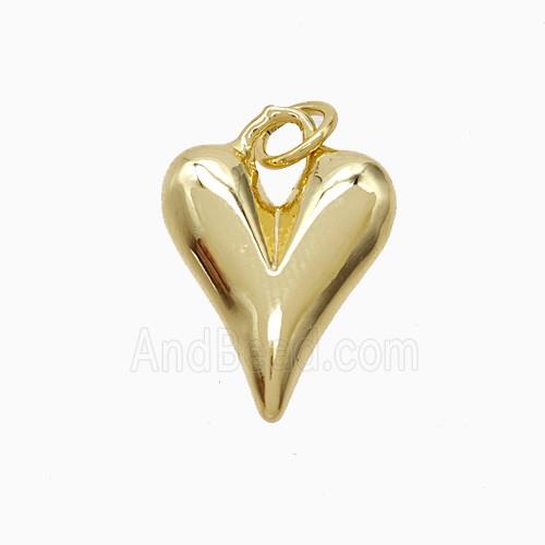 Copper Pendant Pave Zircon, Gold Plated