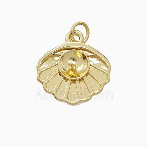 Copper Pendant Pave Zircon, Gold Plated
