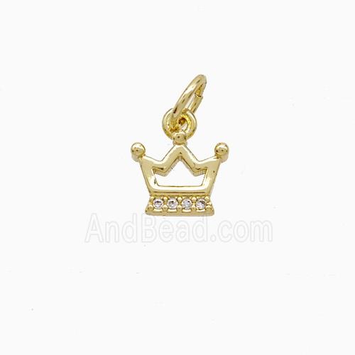 Copper Pendant Pave Zircon, Gold Plated