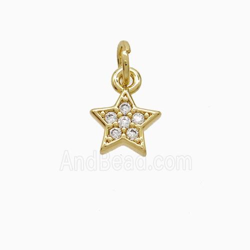 Copper Pendant Pave Zircon, Gold Plated