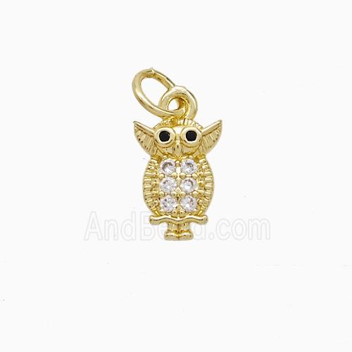 Copper Pendant Pave Zircon, Gold Plated
