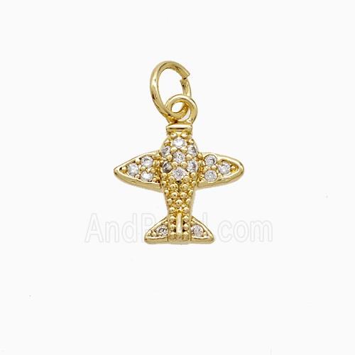 Copper Pendant Pave Zircon, Gold Plated