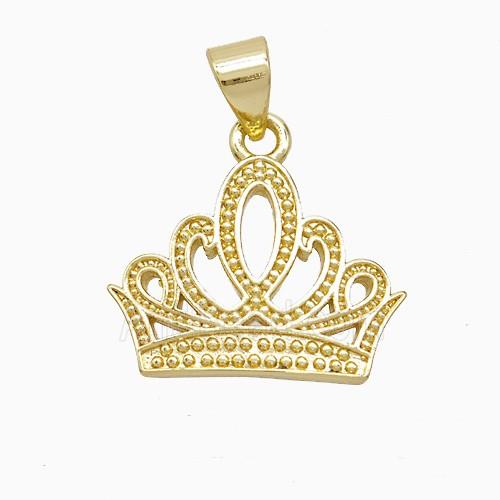 Copper Pendant Pave Zircon, Gold Plated