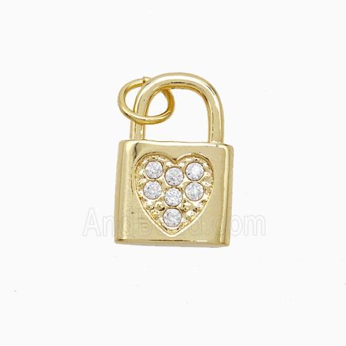 Copper Pendant Pave Zircon, Gold Plated