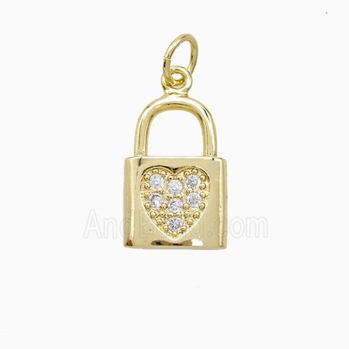Copper Pendant Pave Zircon, Gold Plated