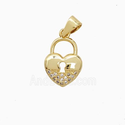 Copper Pendant Pave Zircon, Gold Plated