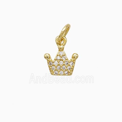 Copper Pendant Pave Zircon, Gold Plated