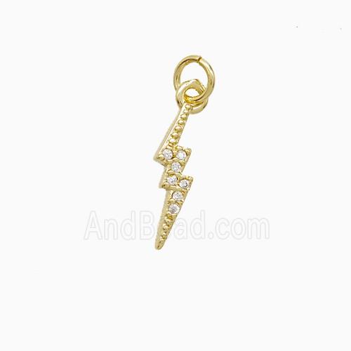 Copper Pendant Pave Zircon, Gold Plated