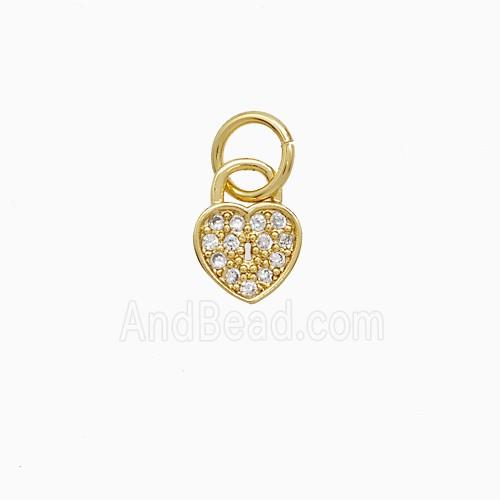 Copper Pendant Pave Zircon, Gold Plated