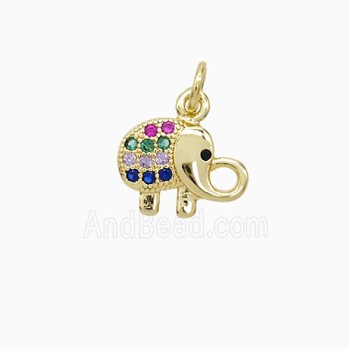 Copper Pendant Pave Zircon, Gold Plated