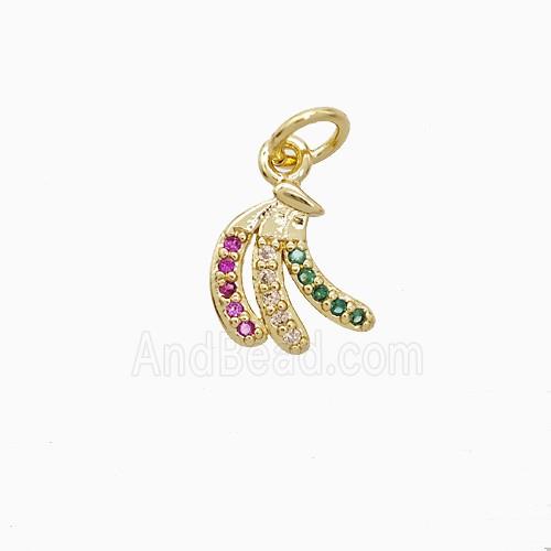 Copper Pendant Pave Zircon, Gold Plated