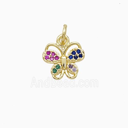 Copper Pendant Pave Zircon, Gold Plated