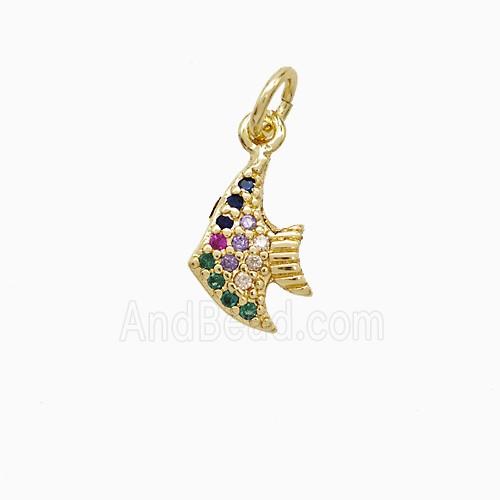 Copper Pendant Pave Zircon, Gold Plated