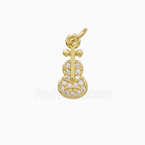 Copper Pendant Pave Zircon, Gold Plated
