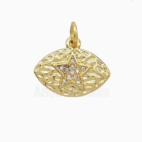 Copper Pendant Pave Zircon, Gold Plated