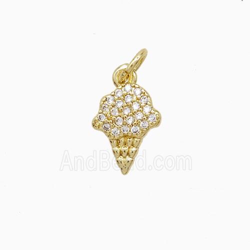 Copper Pendant Pave Zircon, Gold Plated