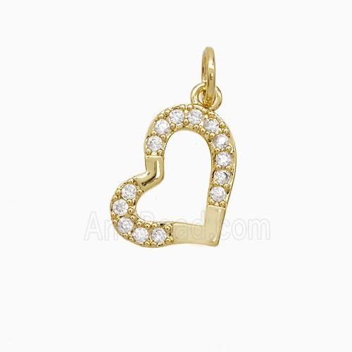 Copper Pendant Pave Zircon, Gold Plated