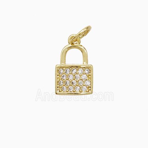 Copper Pendant Pave Zircon, Gold Plated