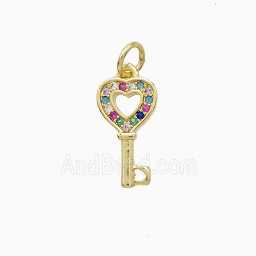 Copper Pendant Pave Zircon, Gold Plated