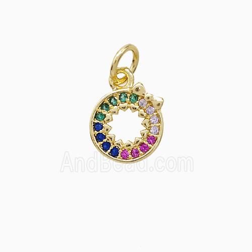 Copper Pendant Pave Zircon, Gold Plated