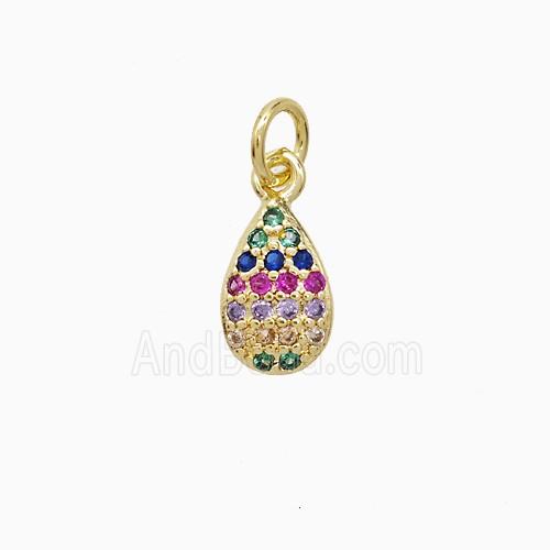 Copper Pendant Pave Zircon, Gold Plated
