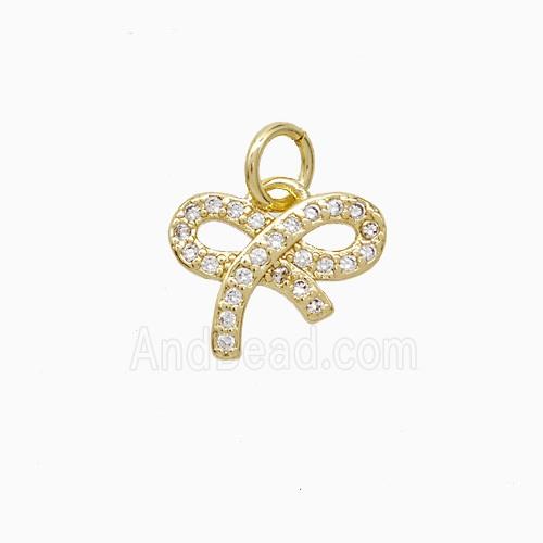 Copper Pendant Pave Zircon, Gold Plated