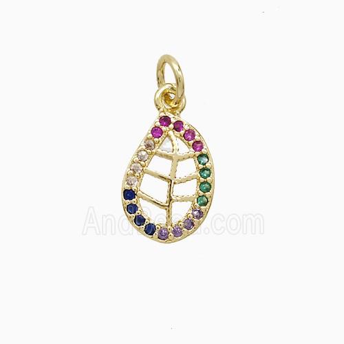 Copper Pendant Pave Zircon, Gold Plated