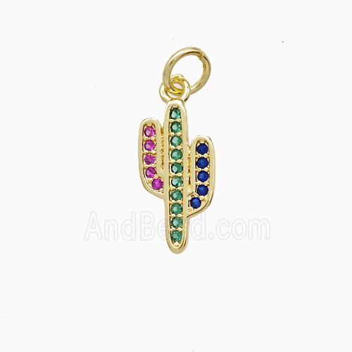 Copper Pendant Pave Zircon, Gold Plated