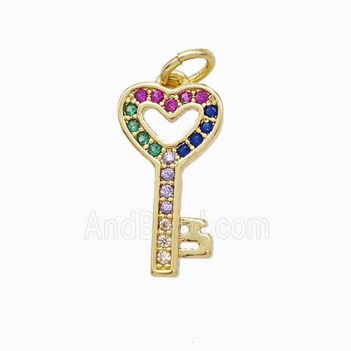 Copper Pendant Pave Zircon, Gold Plated