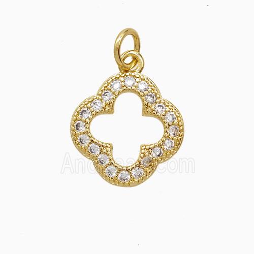 Copper Pendant Pave Zircon, Gold Plated