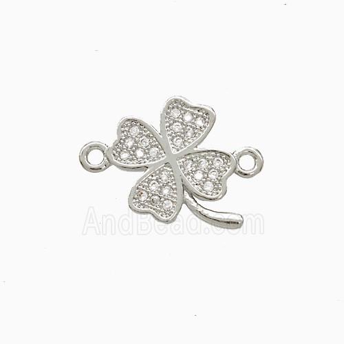 Copper Connector Pave Zircon, Gold Plated