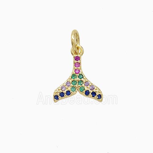 Copper Pendant Pave Zircon, Gold Plated