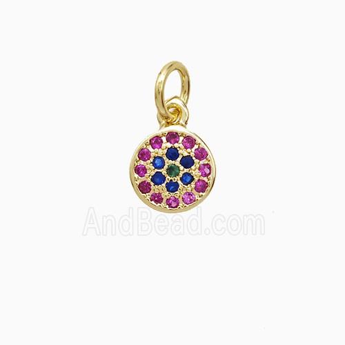 Copper Pendant Pave Zircon, Gold Plated