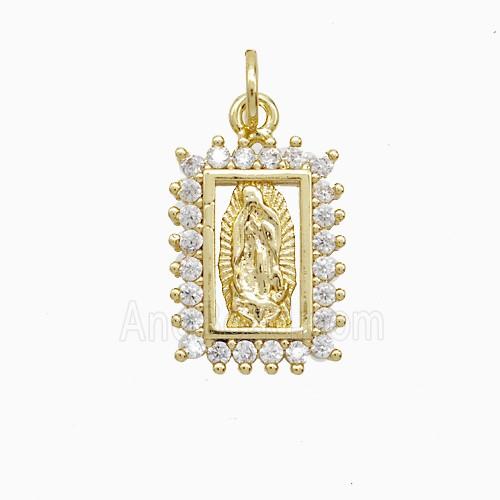 Copper Jesus Pendant Pave Zirconia 18K Gold Plated