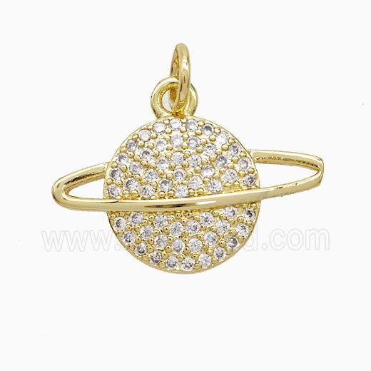 Copper Sun Pendant Pave Zirconia 18K Gold Plated