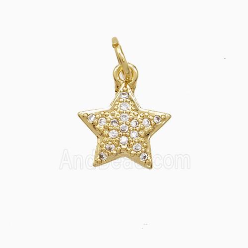 Copper Star Pendant Pave Zirconia 18K Gold Plated