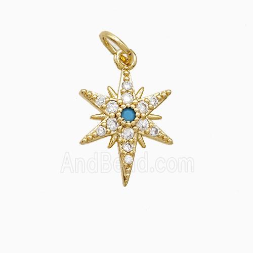 Copper Star Pendant Pave Zirconia 18K Gold Plated