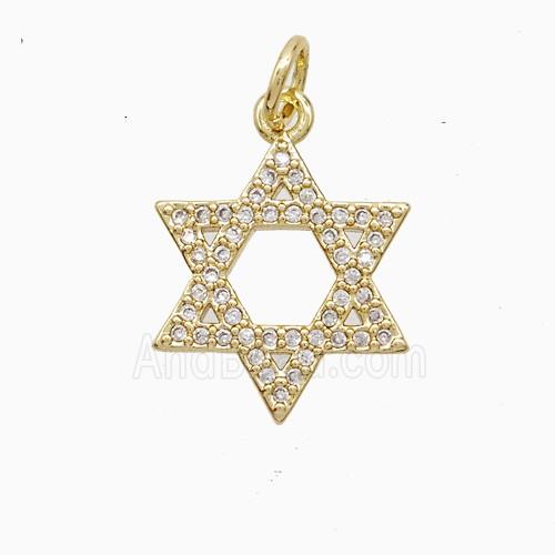 Copper Davidstar Pendant Pave Zirconia 18K Gold Plated