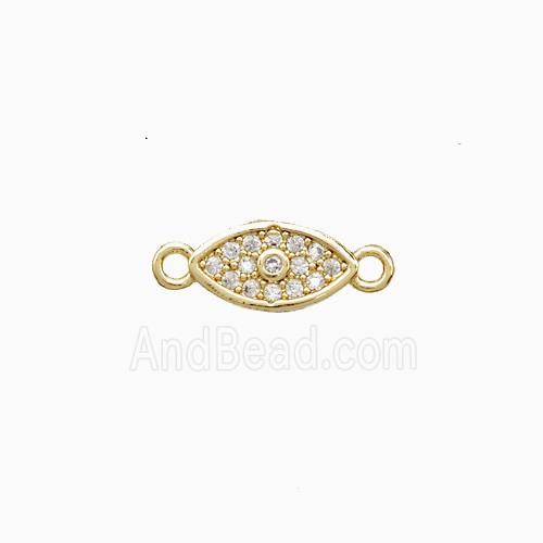 Copper Eye Connector Pave Zirconia 18K Gold Plated
