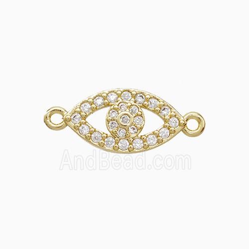 Copper Eye Connector Pave Zirconia 18K Gold Plated