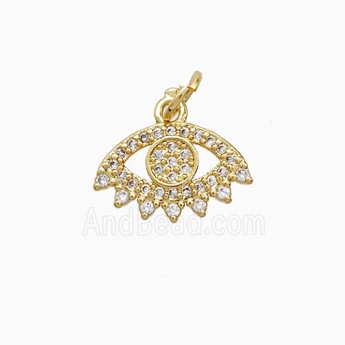Copper Eye Pendant Pave Zirconia 18K Gold Plated
