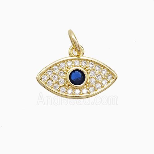 Copper Eye Pendant Pave Zirconia 18K Gold Plated