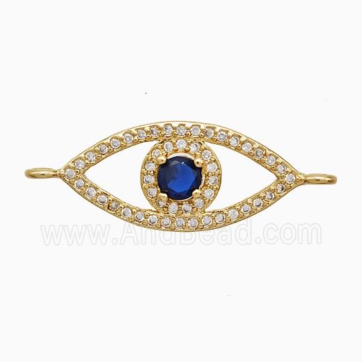 Copper Eye Connector Pave Zirconia 18K Gold Plated
