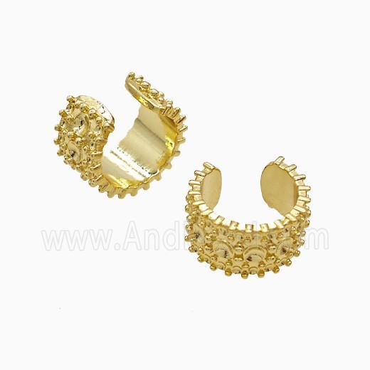 Copper Clip Earrings 18K Gold Plated