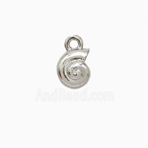 Copper Spiral Shell Pendant Platinum Plated