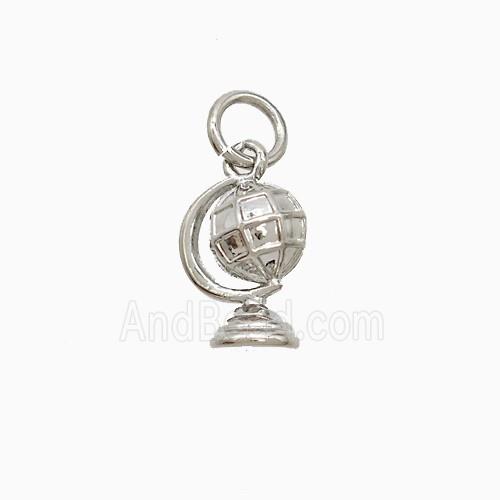 Copper Globe Pendant Platinum Plated