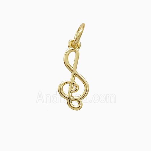 Musical Note Symbols Copper Pendant Gold Plated
