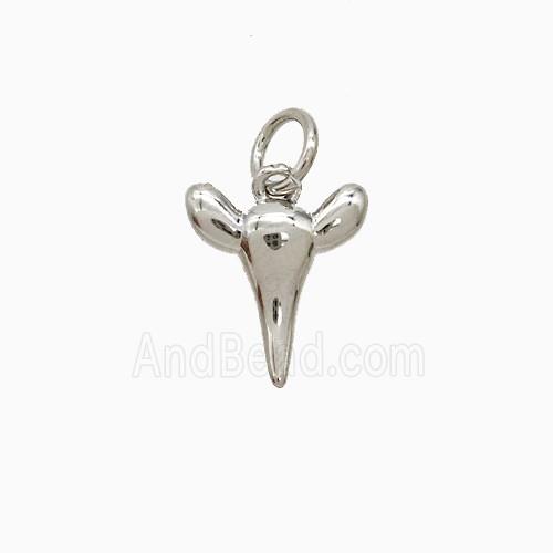 Copper Bullhead Pendant Platinum Plated