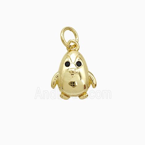 Copper Penguin Pendant Gold Plated