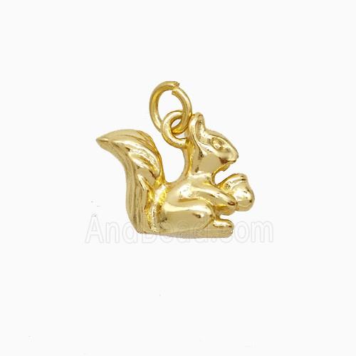 Copper Squirrel Pendant Gold Plated